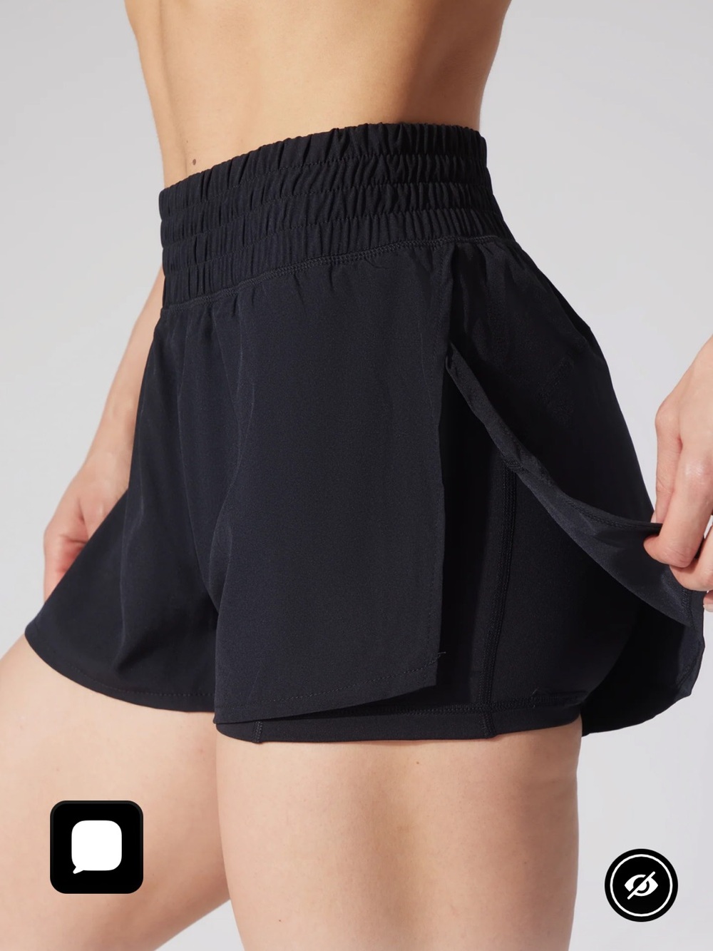 Split Hem Dolphin Running Shorts